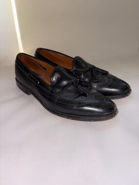 Allen Edmonds Manchester Black Leather Tassel Wingtip Loafers